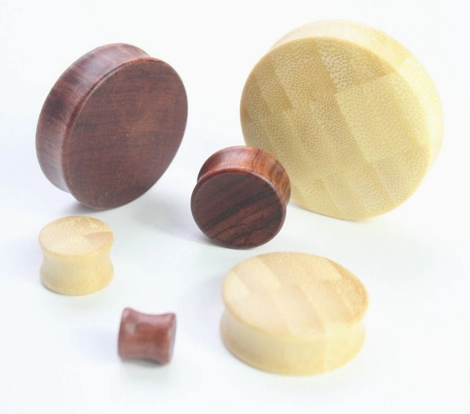 1 pieza 8mm-76mm Grande Madera Doble Llamarada Túnel Tapón para los Oídos Estirador Pendiente Medidor Foto 4 de 4