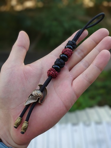 Paracord Knife Lanyard with bead helmet legionary / Spartan helmet /TM - Picture 2 of 2
