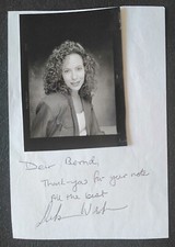 11069 Unbekannt Schauspielerin Foto auf Zettel mit Autogramm