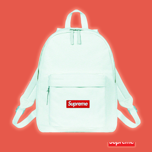 white canvas backpack