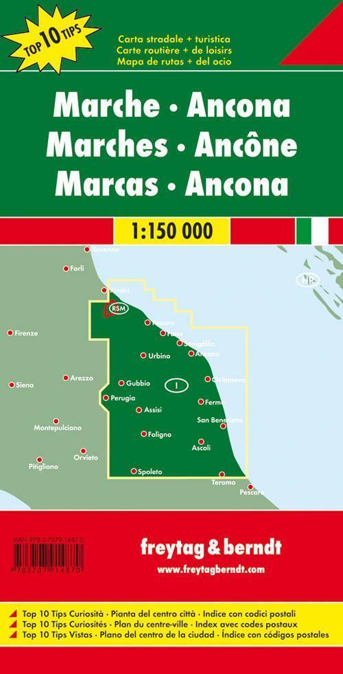 Thumbnail - Marken - Ancona 1 : 150 000 | Top 10 Tips | (land-)karte | Deutsch |