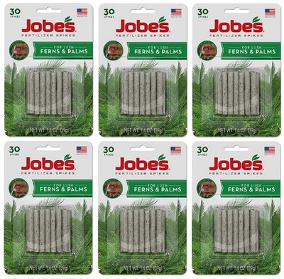 Jobe's 05101 30 Pack Fern & Palm Fertilizer Plant Food Spikes - Pack of 6 |  eBay
