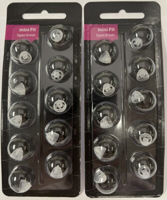 2 Pack miniFit 8mm Open Domes For Oticon Hearing Aids. 20 Domes Total. Generic.