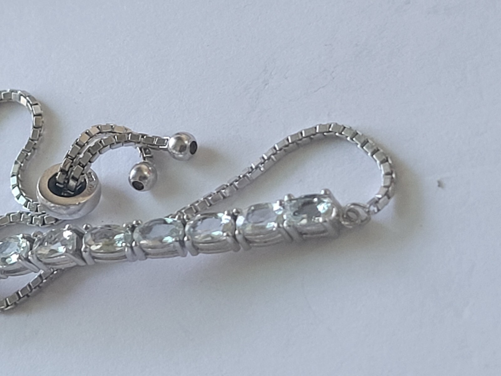 925 Sterling Silver Adjustable String Pull Tennis… - image 4