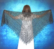 Handmade Knitted Goat Hair Fuzzy Orenburger Shawl Scarf Wrap Stole