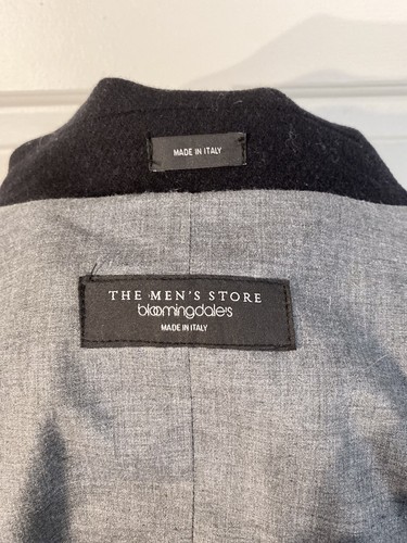 Bloomingdale’s Pea Coat Black Wool The Men’s Store Made in Italy Size 40 - Picture 10 of 11