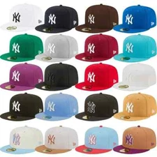 New York Yankees 59FIFTY Basic Fitted Hat MLB Baseball Cap solid colors Era