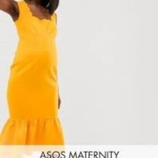 ASOS Maternity Scalloped Pephem Midi Dress Sz 6