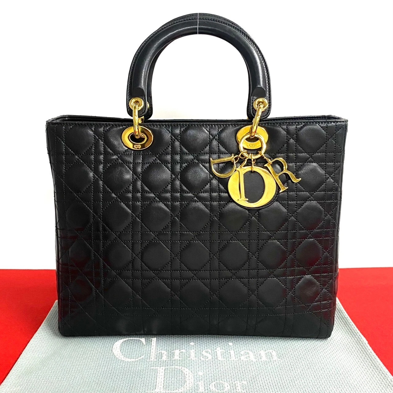 Sac à main Christian Dior Lady Dior Canage cuir noir 89163