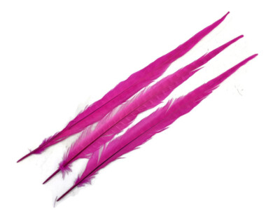 10 Pieces - 18-22'' Hot Pink Bleached & Dyed Long Ringneck Pheasant Tail Feathers