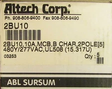 ALTECH ABL SURSUM 2BU10 2 Pole 10 Amp Din Rail Circuit Breaker