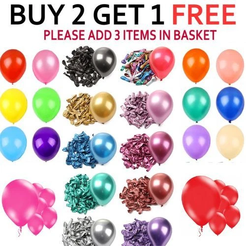 RBK BALLOONS 100 X Latex 5" 10" PLAIN CHROME PASTEL BALOON BALLONS BALLOONS Party Birthday UK