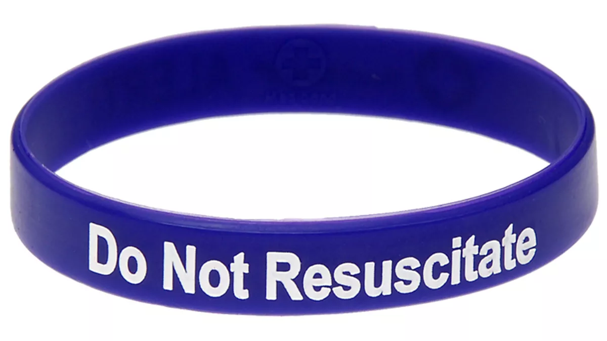 Do Not Resuscitate DNR Silicone Wristband Medical Alert ID