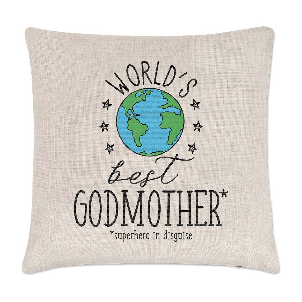 Worlds Best Godmother Cushion Cover Pillow Mothers Day Best Awesome Birthday