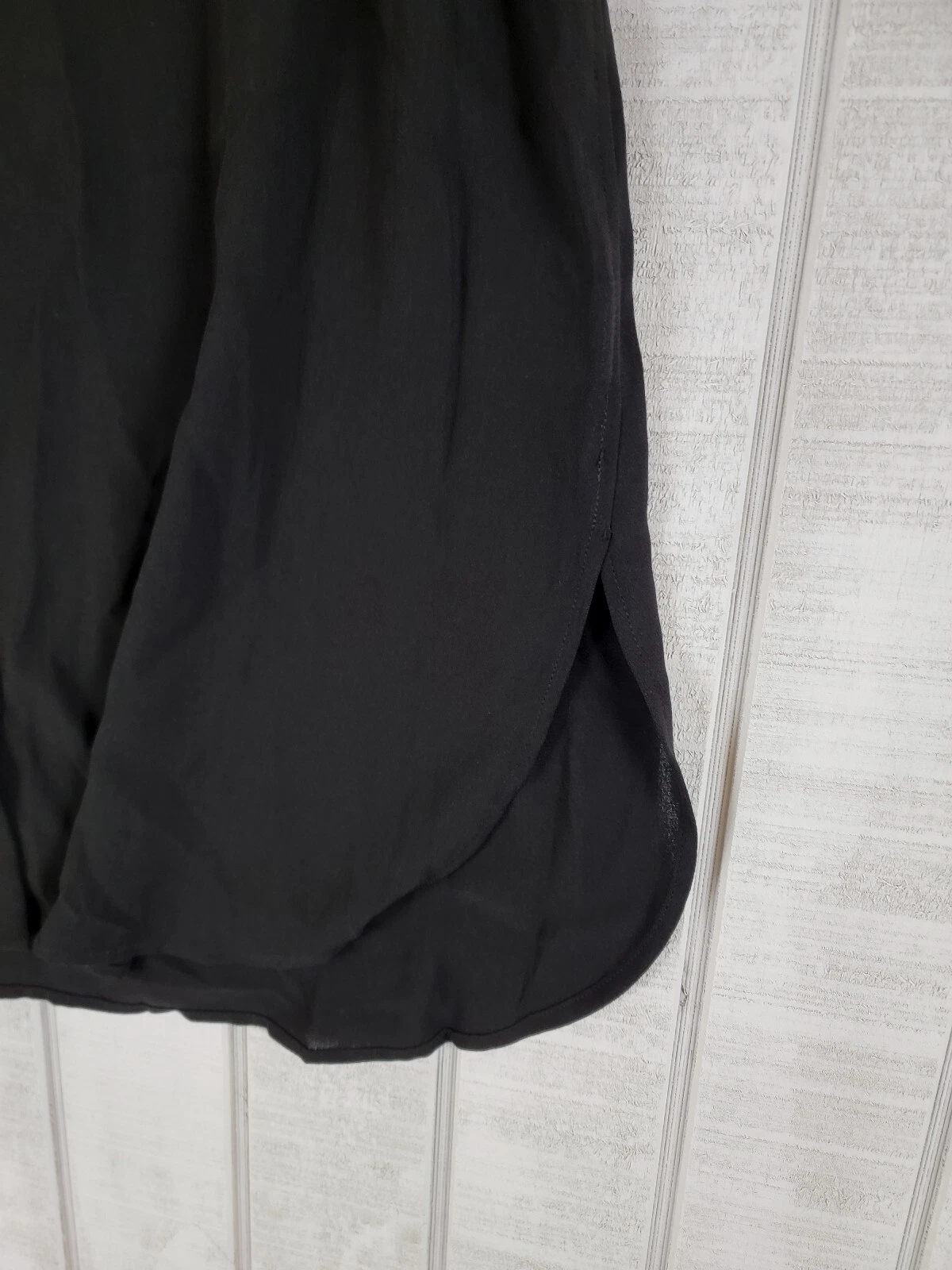 Camicia nera Michael Kors $140 manica a rotelle cintura abito da donna grande stretch