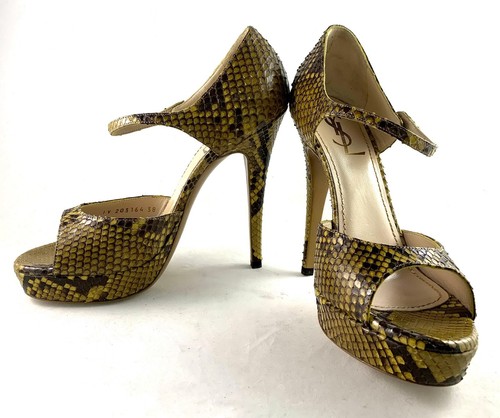 YSL Yves Saint Laurent Pitone Giallo Tribute Scarpe Sandali Taglia 38 | eBay