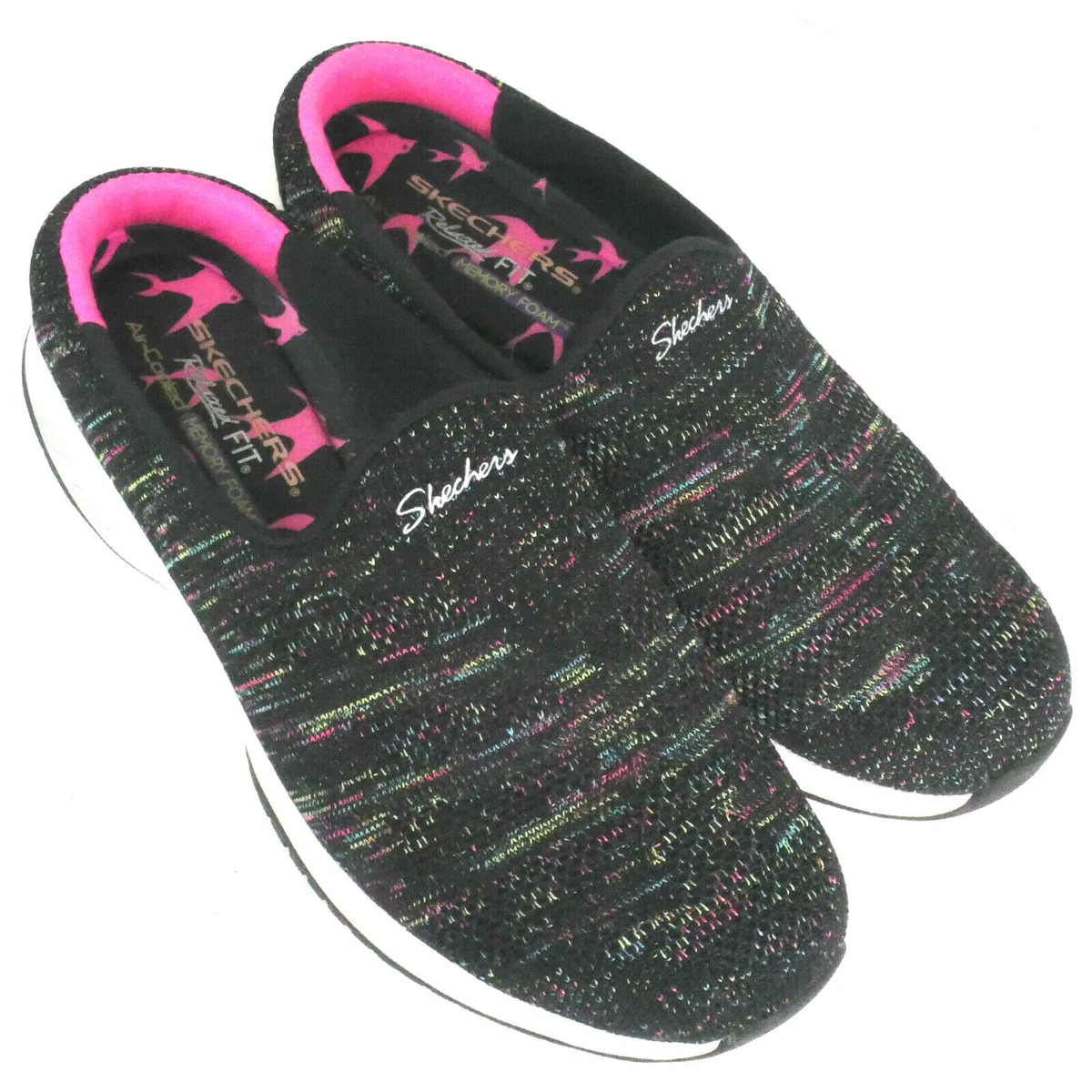 Skechers Women s Commute Knitastic Relaxed Fit Size 8 Black Multi 44915