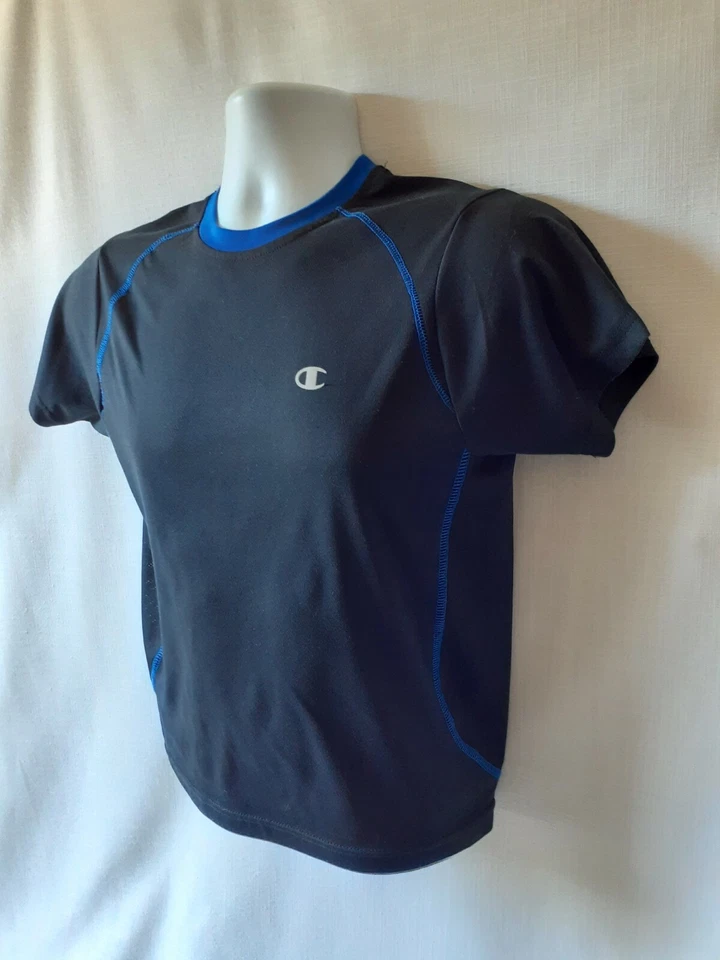Blusa Champion Boys preta com acabamento azul activewear tamanho M - Imagem 2 de 4