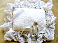 Handmade wedding ring pillow cushion