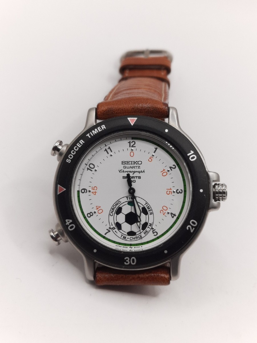 OROLOGIO SEIKO QUARTZ 8M32-801B SOCCER TIME NUOVO MAI INDOSSATO