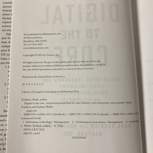 Digital to the Core: Remastering Leadership by Waller, Graham H15 - Picture 3 of 3