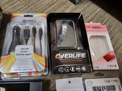 Nintendo DS LITE KONSOLE BÜNDEL blau SPIELE Hülle Netz USB Auto Ladegerät Stylus Lot - Bild 3 von 8