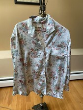 VINTAGE GOLD LABEL VICTORIA'S SECRET SILK SHIRT PAJAMAS LOUNGE BUTTON TOP
