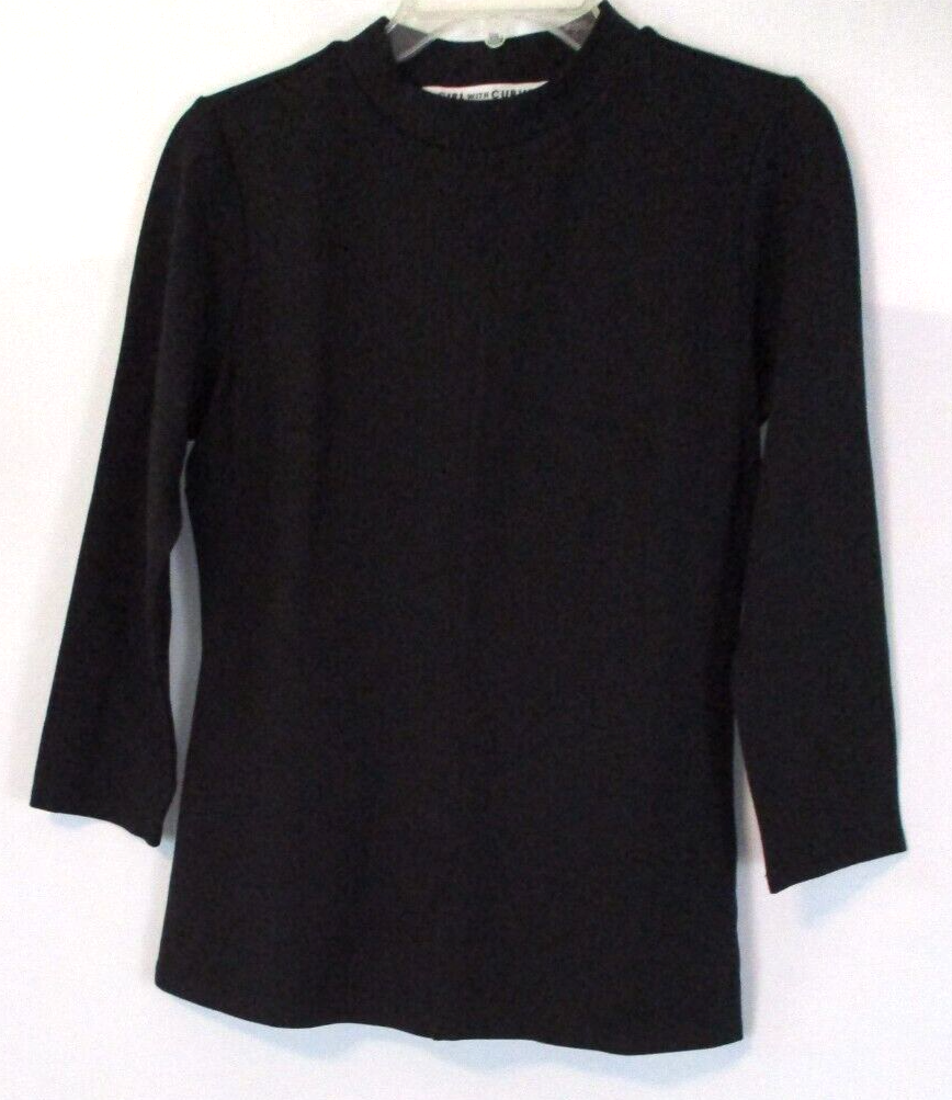 mock neck three quarter sleeve top