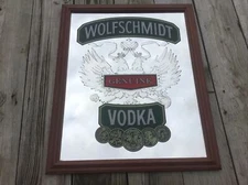 WOLFSCHMIDT  Vodka  Bar Vintage Advertising Mirror.