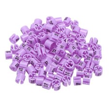 100 Pack Clothes Hanger Marker Number 37 Size Tag Fit 3mm Rod Purple