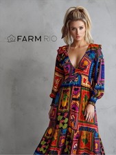 FARM Rio Patchwork Tapestry Ankle Maxi Dress - Size M