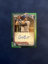 Quincy Scott 2024 Bowman Chrome 1st Auto Green Lava /99 Rangers #CPA-QS
