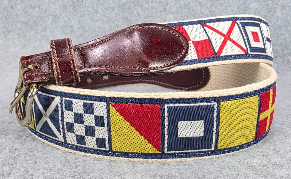 Vintage Needlepoint Belt 320 Catalina Yacht Maritime Signal Flags OOAK 23” Custom Needlepoint Belt With Your Boat - Personalized  main image 2
