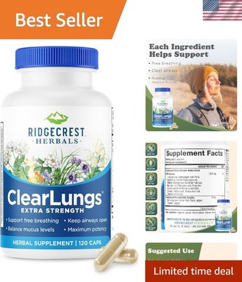 ClearLungs Extra Strength Lung Health Support 120 Ct | 60 Servings, 13 Unique...