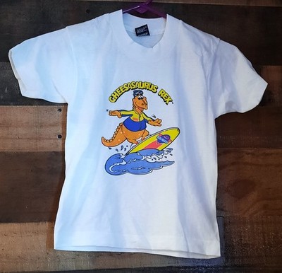 Kraft Cheesasaurus Rex T-Shirt! Cheesasaurus Catching A Wave! Kids Size 6-8.