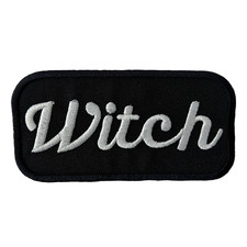 Gothic Goth Horror Punk Retro Black and White Witch Embroidered Iron On Patch