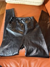 Wilfred Free Aritzia Black Faux Leather Leggings Womens CS High Rise Pull On NWT