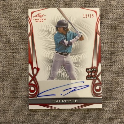 2023 Leaf Trinity Red 12/15 Tai Peete #BA-TP1 Auto