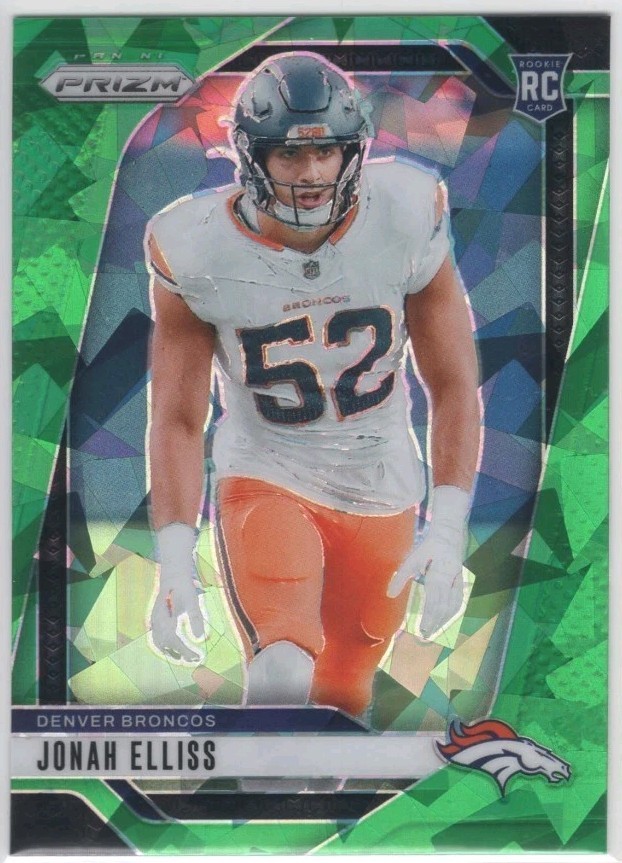 2024 Panini Prizm Jonah Elliss Green Ice Prizm #356 Rookie Denver Broncos RC