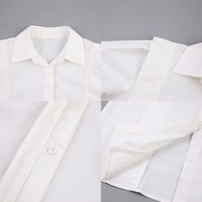 Women Cotton Blend Button Blouse Solid Formal Shirt Business Office Commuter Top