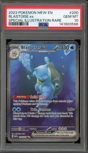 Pokemon Blastoise ex 151 MEW EN Special Illustration Rare #200 PSA 10 Gem Mint
