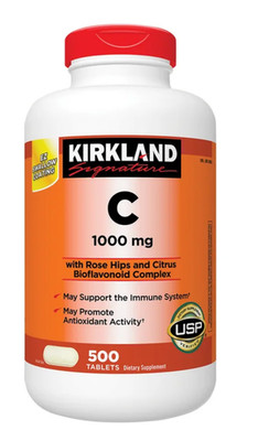 Kirkland Vitamin C 1000mg 500 Tablets Immune Support USP Verified
