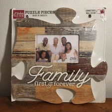 P. Graham Dunn USA Puzzle Pieces Photo Frame for 4" x 6" Photo Family First NIP