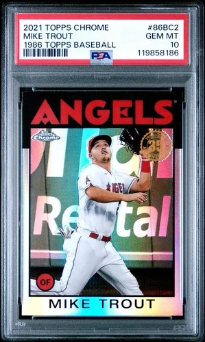 2021 Topps Chrome — 1986 Topps Baseball — Mike Trout — MINT PSA 10