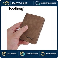 Baellerry Men's PU Leather Front Pocket Wallet with Money Clip, Slim Minimalist