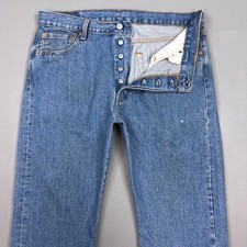 Levis 501 Jeans Mens 36x32 Blue Button Fly Denim Pants Workwear Original Faded