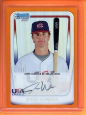 Jesse Winker Autographs Orange Refractors 1st 2011 Bowman Chrome #18U28