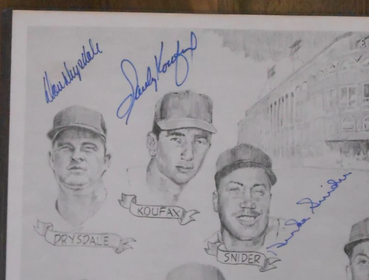 Brooklyn Dodgers Reunion Poster - 1957 Team - 17 Signatures - PSA - Image 4 of 4