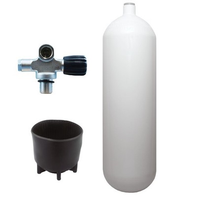 SF-1 Steel Bottle 10L Convex 232barECS Bridge Valve Handwheel Right Dive Bottle