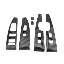  4PCS Window Switch Panel Trim Covers Compatible with Kia Carbon Fiber Pattern